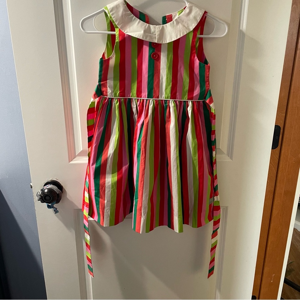 Eleanor Rose Christmas Colorful Striped Sleeveless Dress